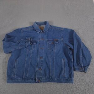 Dickies Jacket Mens 3XL Blue Trucker Heavyweight Cotton Denim Workwear Coat